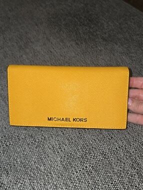 Michael Kors Sunflower Saffiano Leather Clutch Wallet